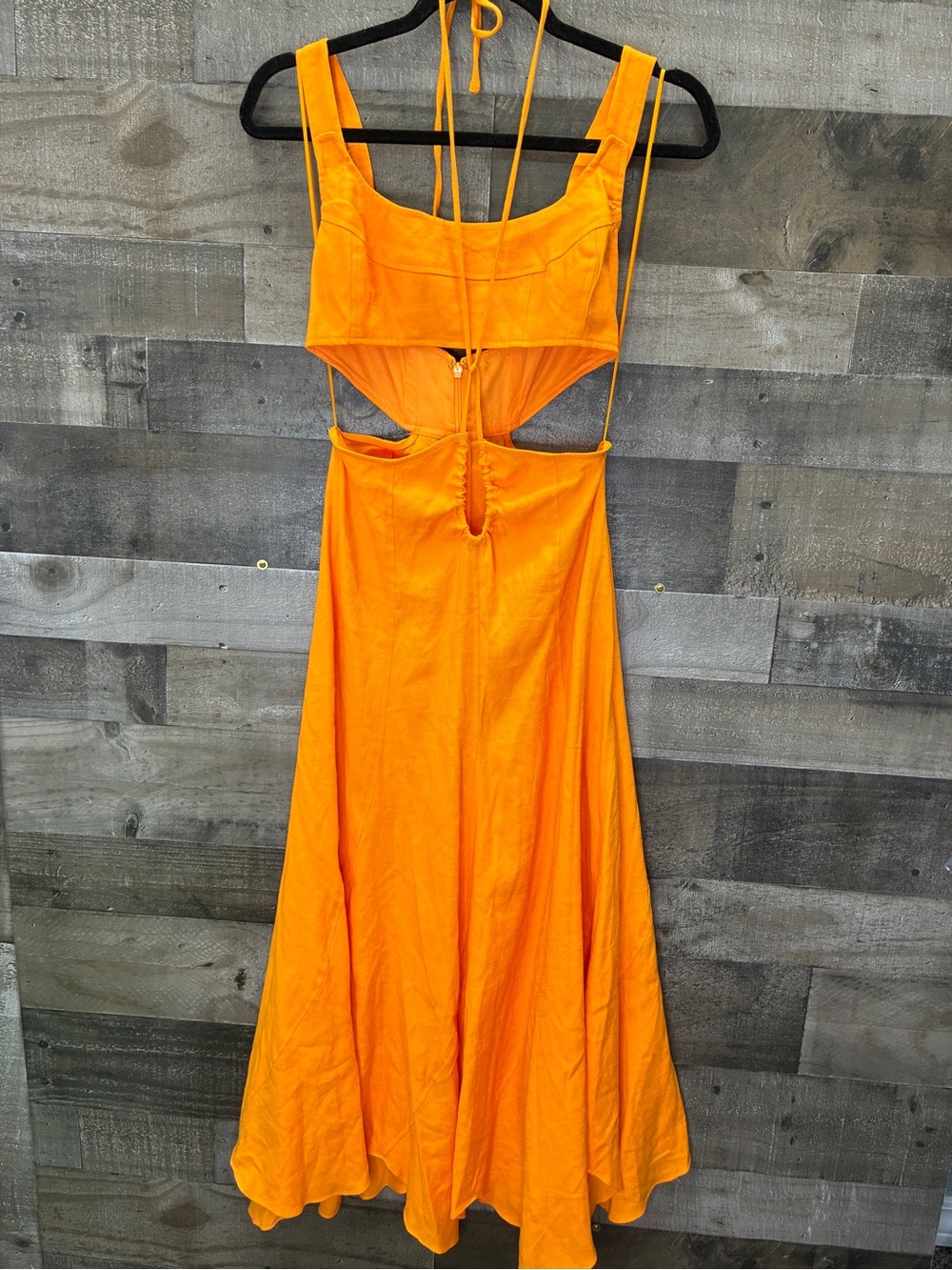 Cult Gaia Eileen Linen Dress in Apricot - Picture 2 of 11